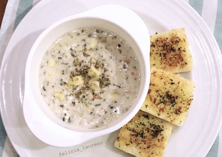 Mushroom cream soup
(Mpasi 1y +)