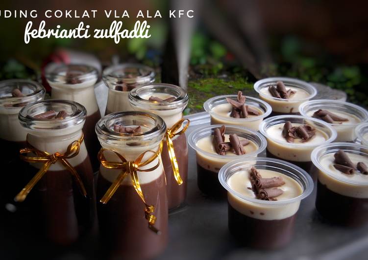 resep lengkap untuk Puding super nyoklat dengan vla ala kfc