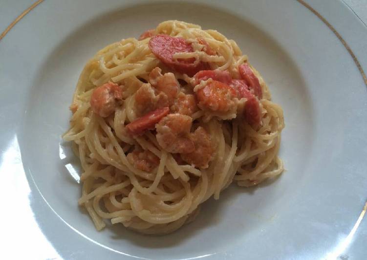 Resep Spaghetti carbonara simple - rizeki Shaparina