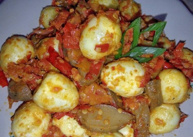 gambar untuk resep Bakso goreng telur puyuh balado