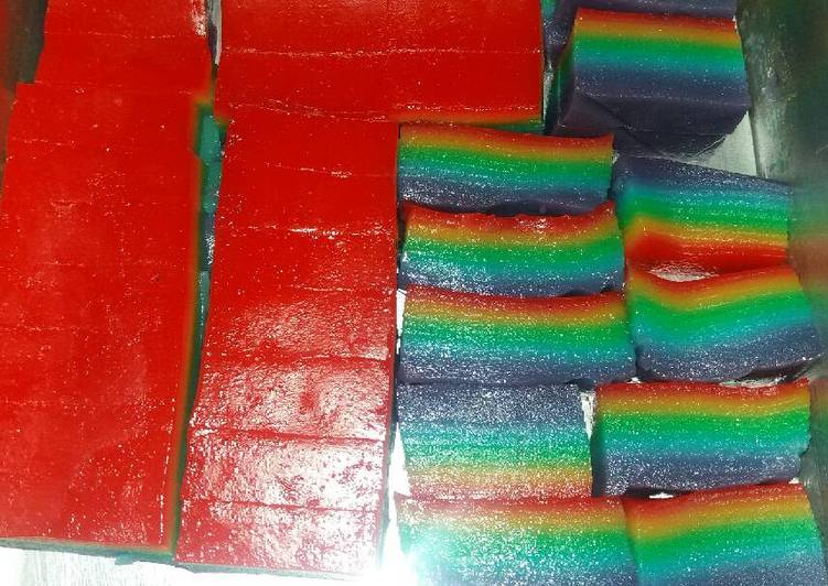 gambar untuk cara membuat Kue lapis sagu rainbow