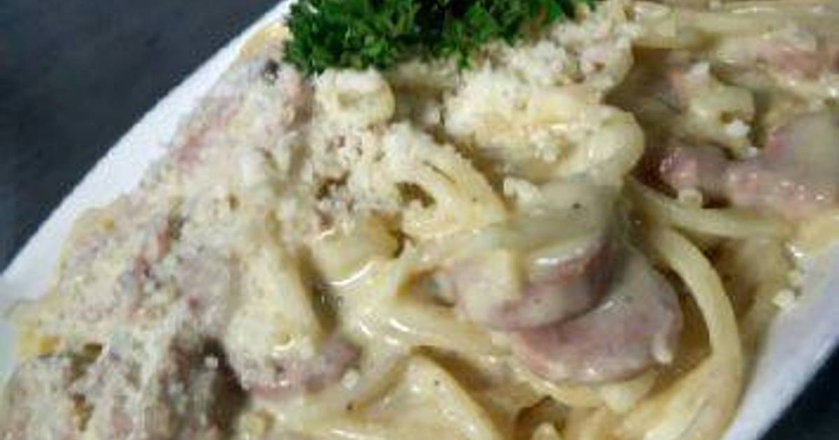 Resep saute spaghetti with cream & sausages oleh 