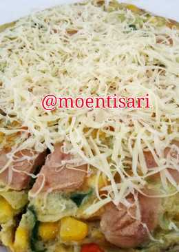 Omlet sayuran topping keju