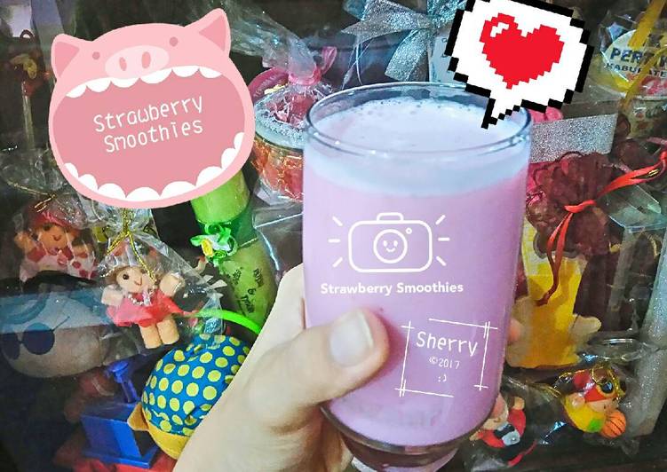 gambar untuk cara membuat Strawberry Smoothies