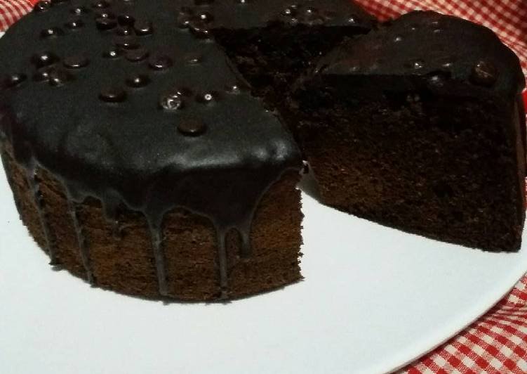 resep lengkap untuk Sponge cake chocolate dgn ganache