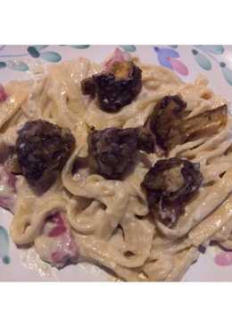 Mushroom Fettucine Carbonara