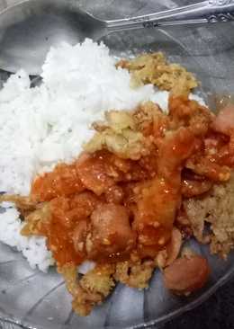 Jamur sosis kripsi sauce tiram (pedas,asam,manis)