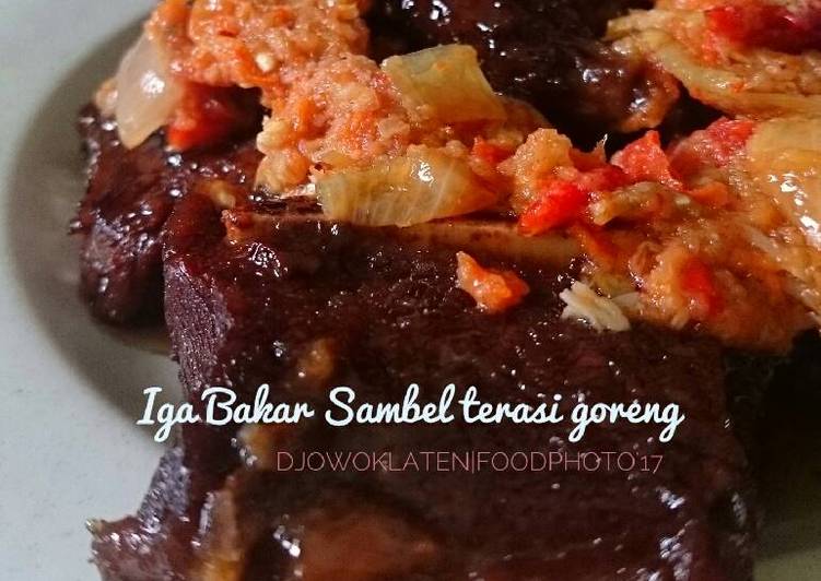 cara membuat Iga Bakar Sambel terasi goreng