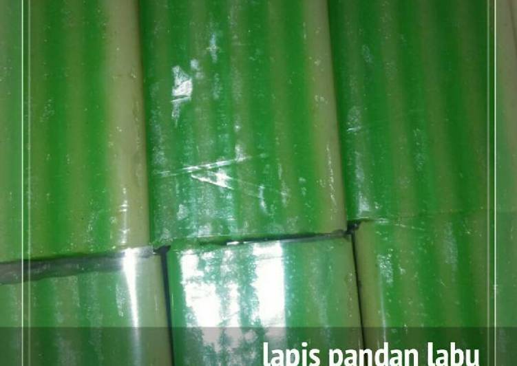 bahan dan cara membuat Lapis pandan labu