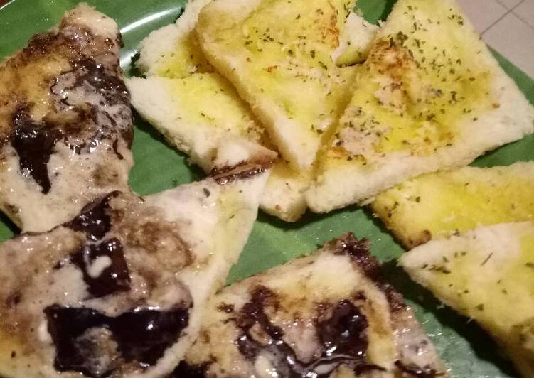 gambar untuk resep makanan Cheese Garlic & Choco White Bread (finger food 1y+)