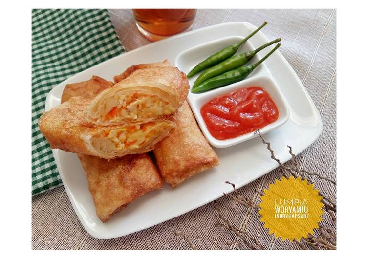 resep lengkap untuk Lumpia WorYaMJu (Wortel Ayam Keju) #pr_risolesdkk