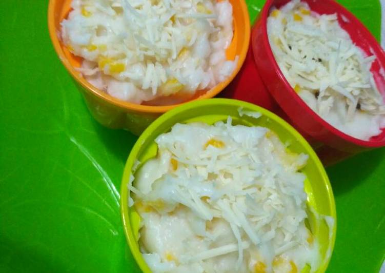 resep makanan Bujang manis (bubur jagung manis) buat bayik yg susah mkn (1y+)