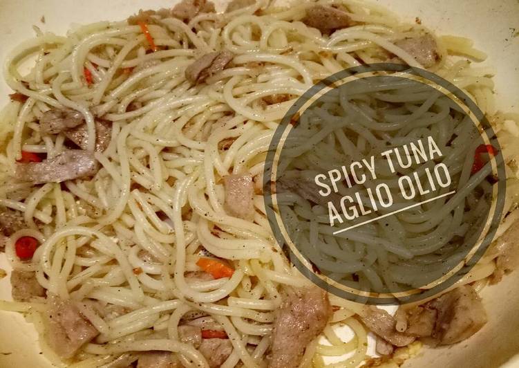 gambar untuk resep makanan Spicy Tuna Pasta - Aglio Olio