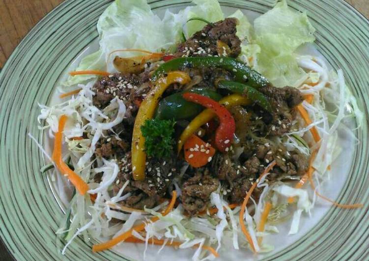 Beef black pepper with ginger sauce