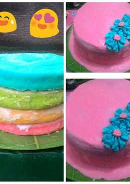 Rainbow cake Ganache pink