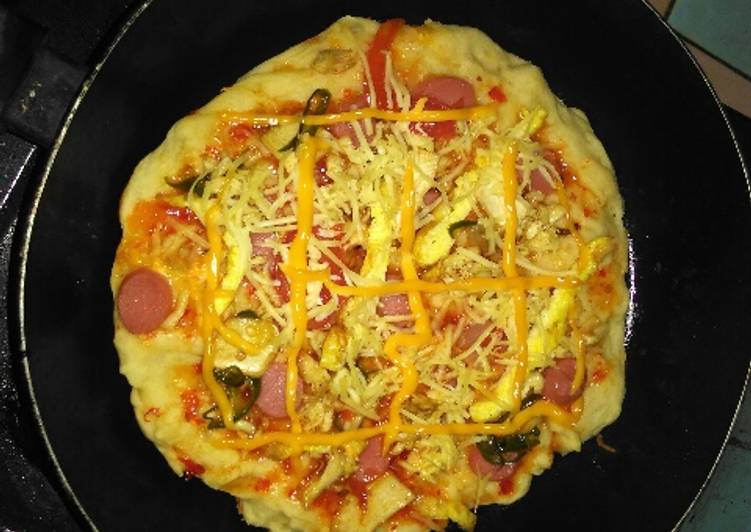 resep makanan PIZZA AYAM CINCANG (Pakai Teflon)