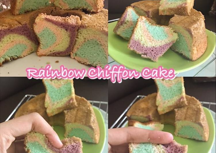 resep Rainbow Chiffon Cake