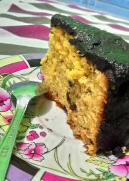 Bolu pisang kurma dengan coklat ganache