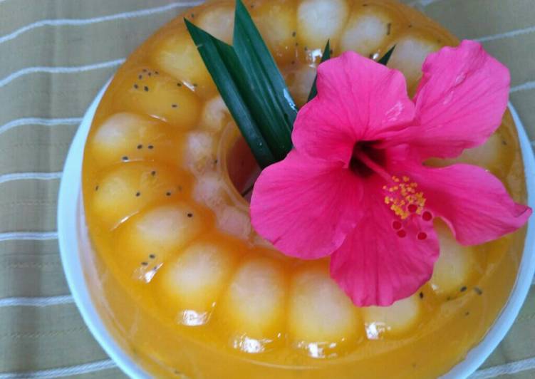 gambar untuk resep Puding jeruk peras aseli