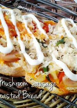 Spicy Sausage Mushroom Roasted Bread (pizza roti)