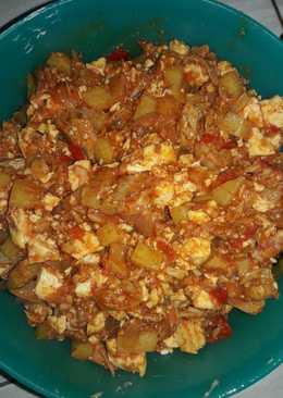 Balado tahu kentang tongkol asap