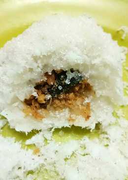 Ketan kelapa putih isi abon vegetarian