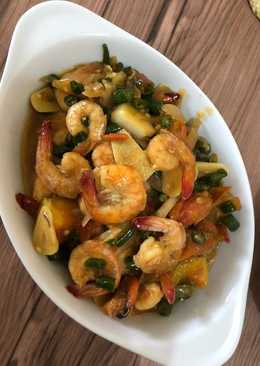 Tumis udang cabe hijau