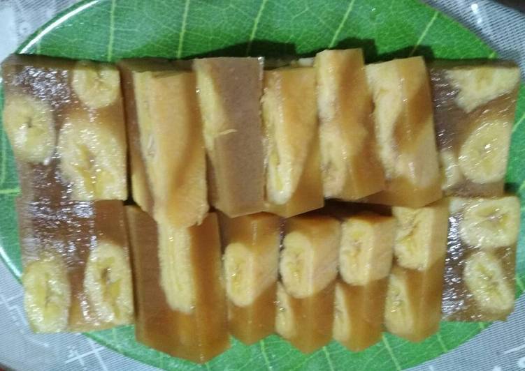 bahan dan cara membuat Puding Pisang