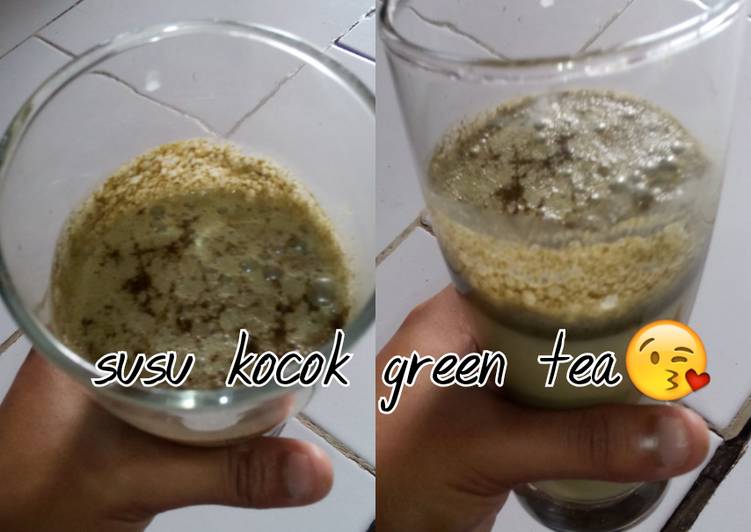 resep lengkap untuk Susu kocok green tea