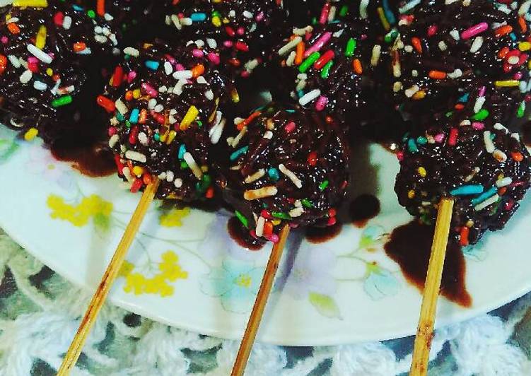 resep makanan Sate Cake Bola Cokelat