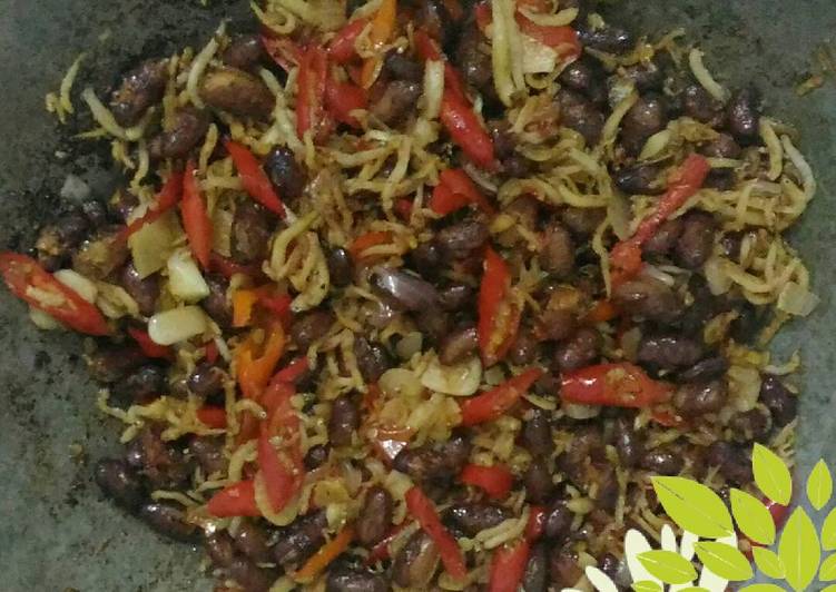 cara membuat Balado teri kacang merah garing gurih