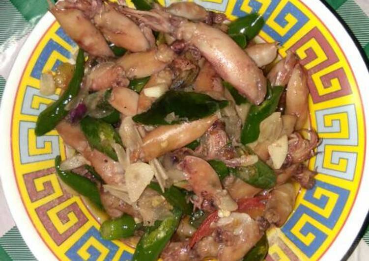 resep lengkap untuk Tumis cumi asin cabe ijo