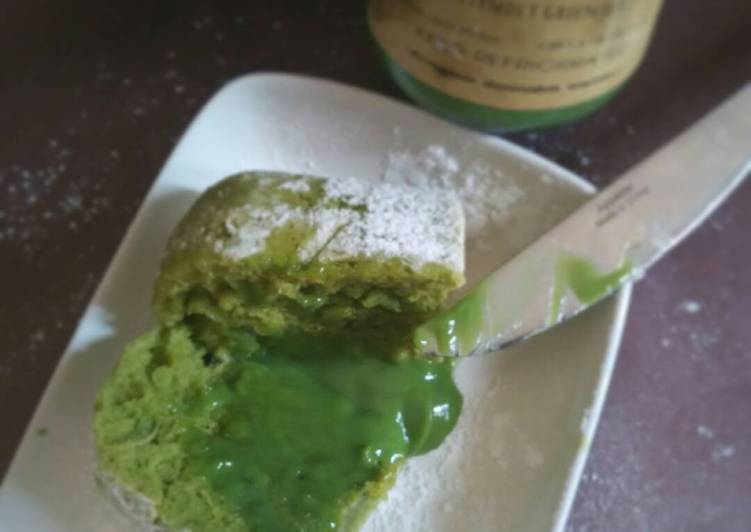 resep Steam green tea lava cake