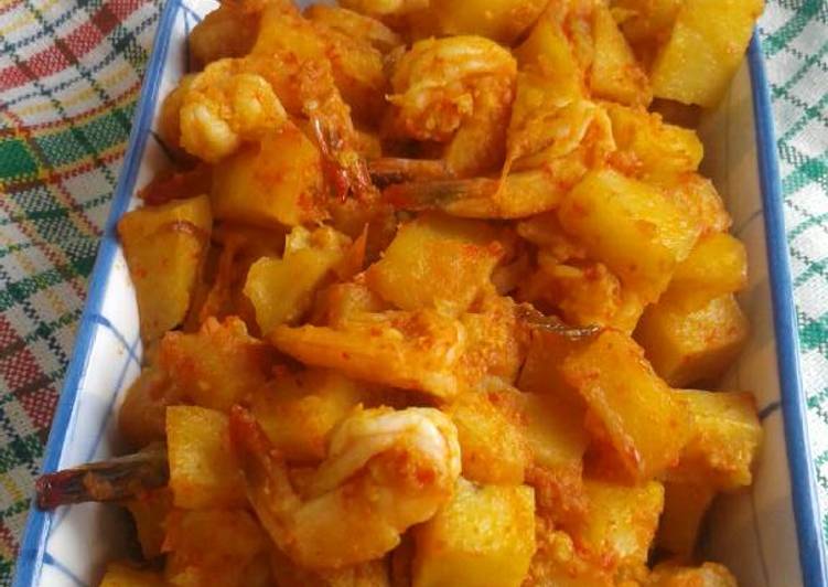 cara membuat Sambel kentang udang