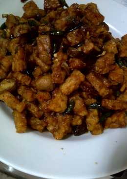 Orak arik tempe jamur kancing