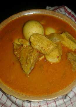 Kari ayam telor tahu super pedes