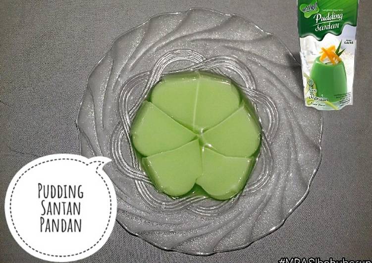 bahan dan cara membuat Pudding Santan Pandan