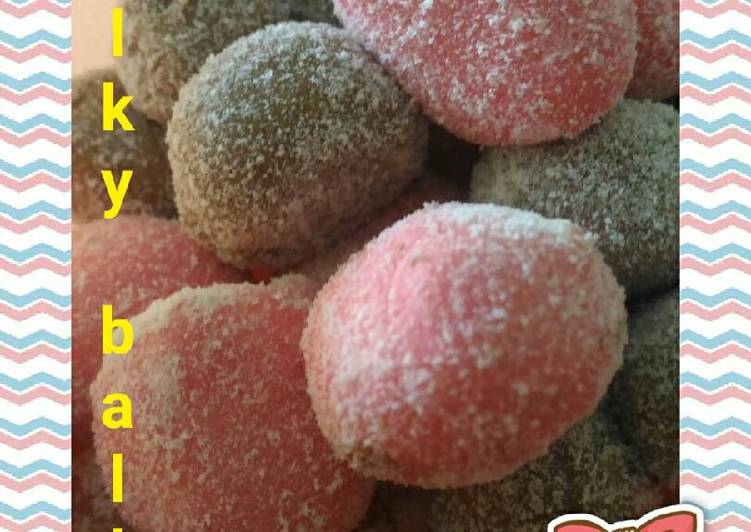 resep lengkap untuk Milky balls