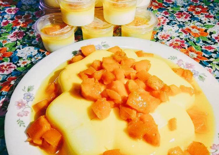 resep lengkap untuk Puding Mangga ??