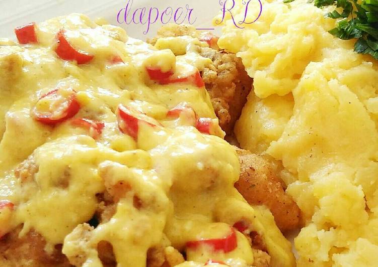 gambar untuk resep makanan Chicken Salted Egg with Mashed Potato