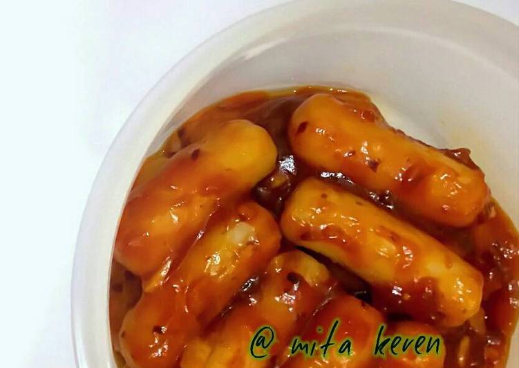 resep masakan Spicy sauce rice cake (Ddeokbokki) ala korea