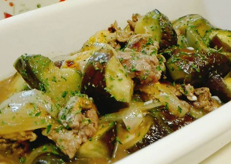 resep lengkap untuk Terong Daging Sapi rasa saus tiram favorit keluarga