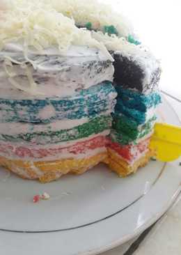 Rainbow cake / roti pelangi