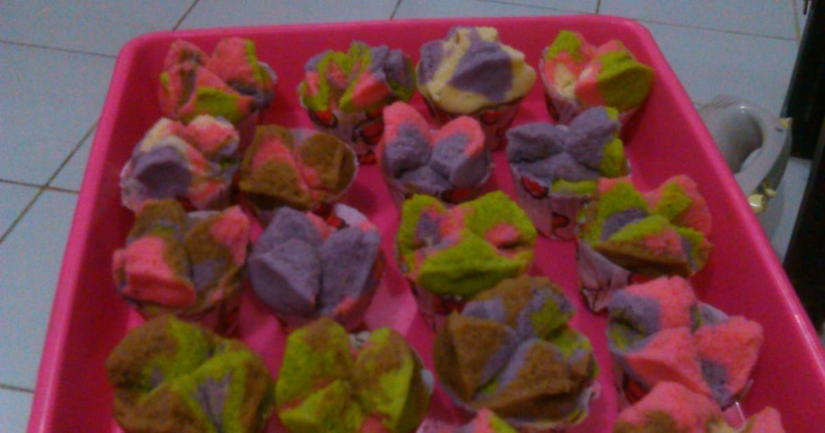 Resep Rainbow Bolu Kukus Mekar