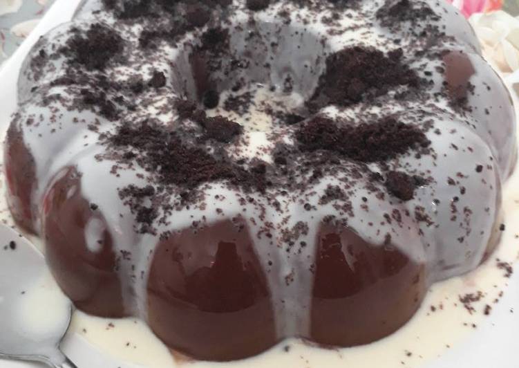 resep Silky Puding Coklat with Fla