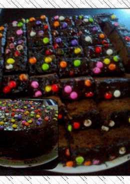 Brownies Coklat Lumer hias Chocochip warna