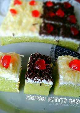 Pandan butter cake (3 telur saja, lembut)