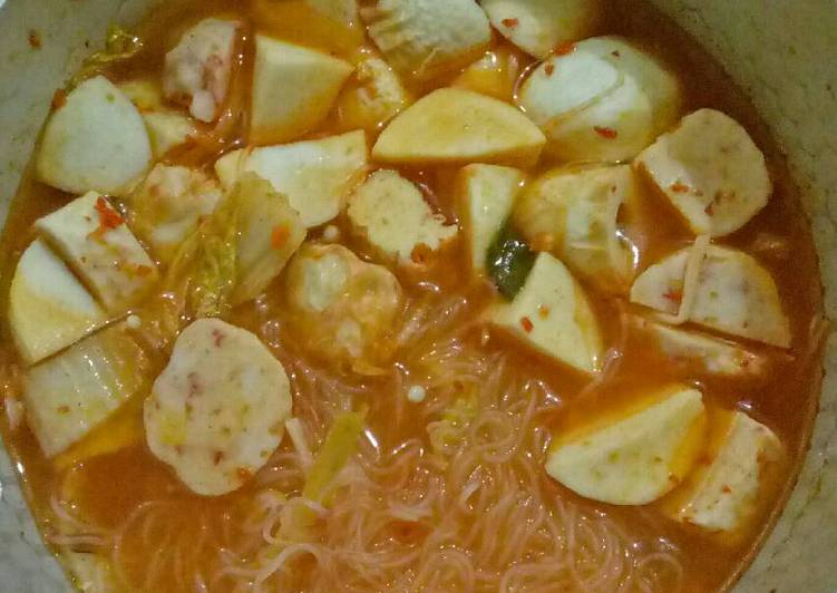 bahan dan cara membuat Suki Kuah Tomyam Pedas