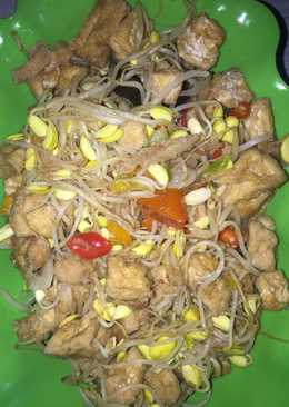 Tumis tahu cambah dele