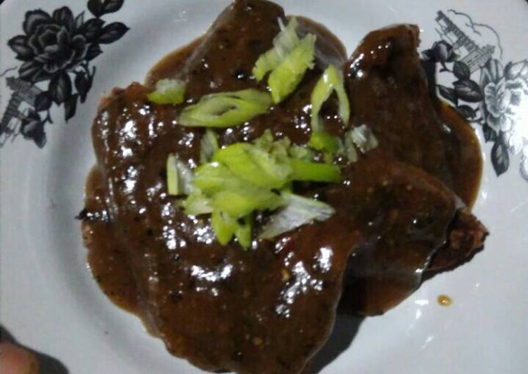 cara membuat Steak daging sapi lada hitam ala Ma2 Faiz